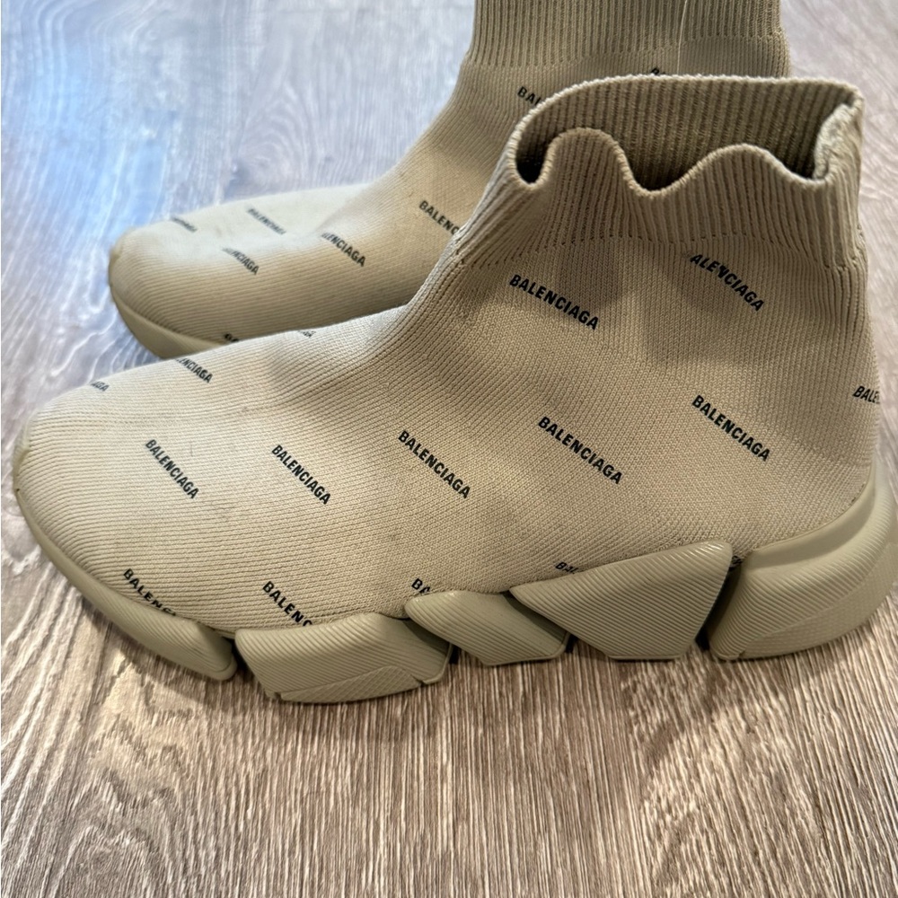 Balenciaga Tan Sock Sneakers with Chunky Sole